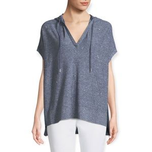 Lafayette 149 Sequin Mouline Short Sleeve Hoodie—M